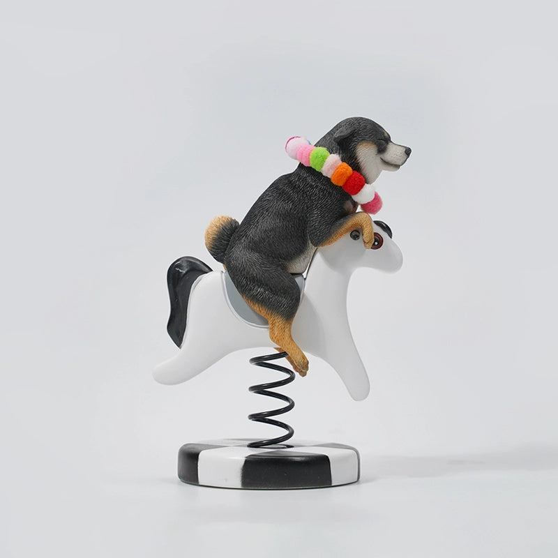 1/6 Shiba Inu Rocking Horse 2.0 Model - Adorable Shiba Dog Figurine Collection for Animal Lovers.