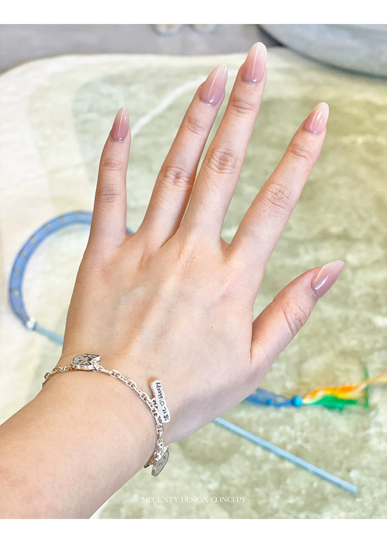 DIY Custom Silver Jewelry Bracelet light luxury niche dog cat pet periphery custom bracelet DIY handmade gift.