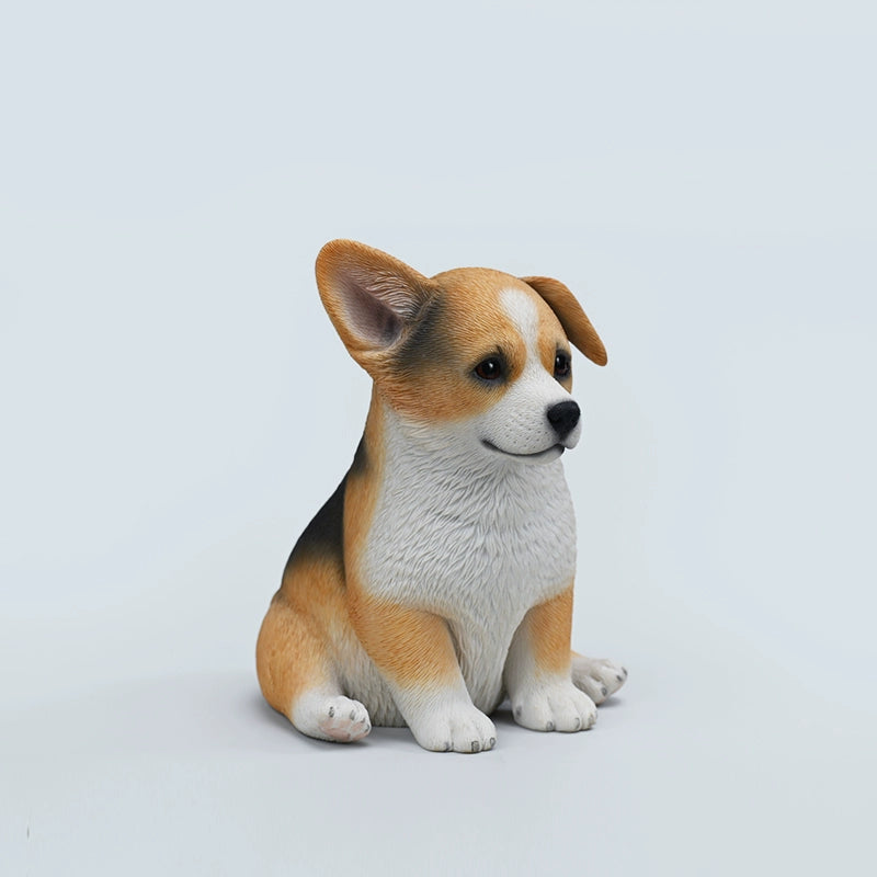 Charming Welsh Corgi Figurine - Adorable Sitting Corgi Dog Statue for Pet Lovers Collection.