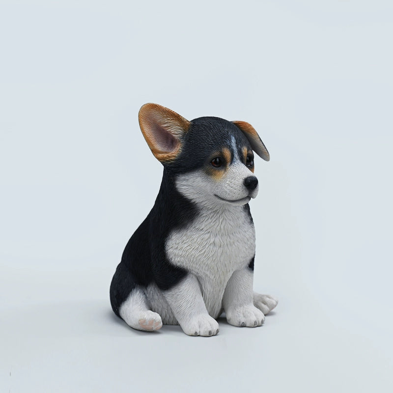 Charming Welsh Corgi Figurine - Adorable Sitting Corgi Dog Statue for Pet Lovers Collection.