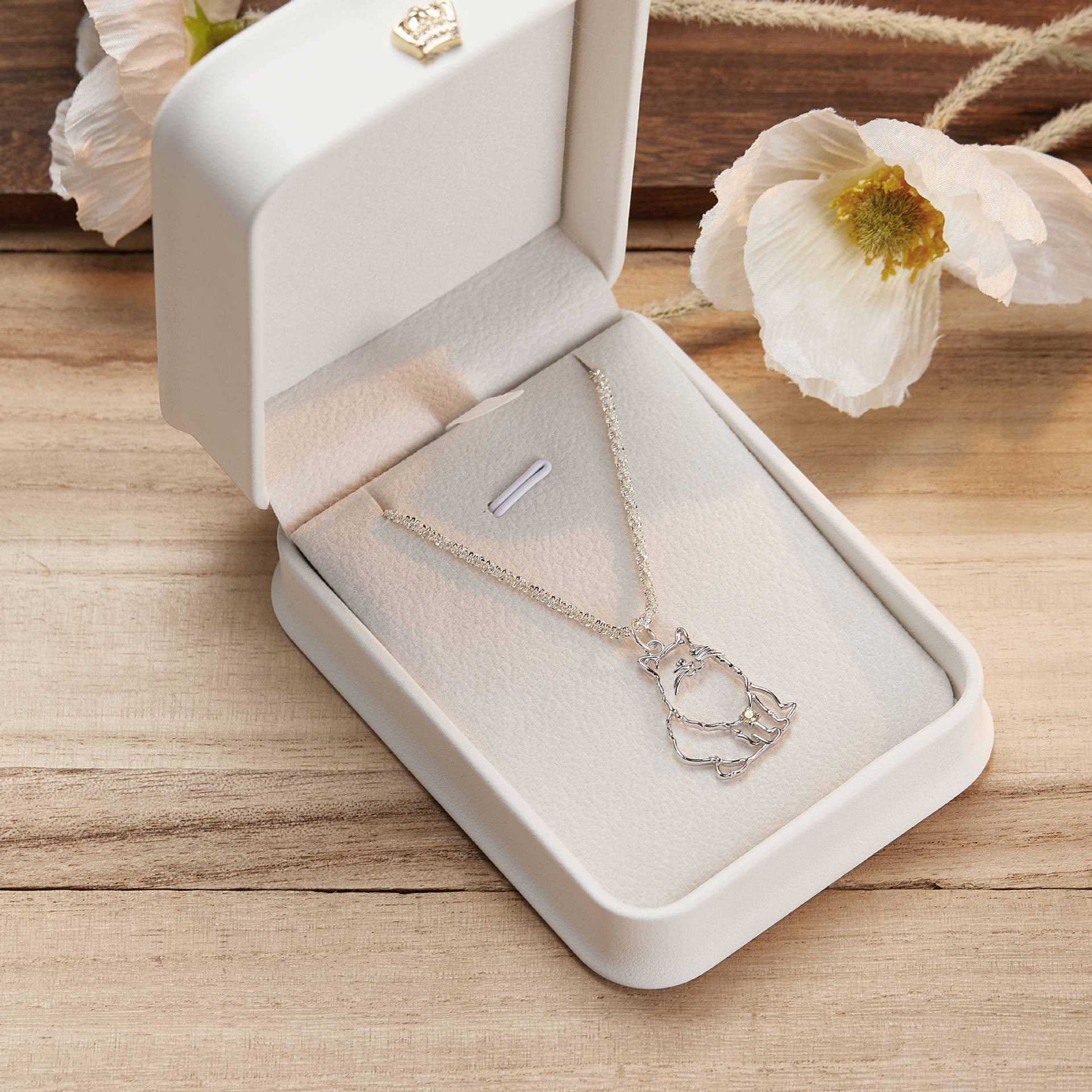 Custom Pet Portrait Necklace - Personalized 925 Silver Pet Pendant Jewelry.