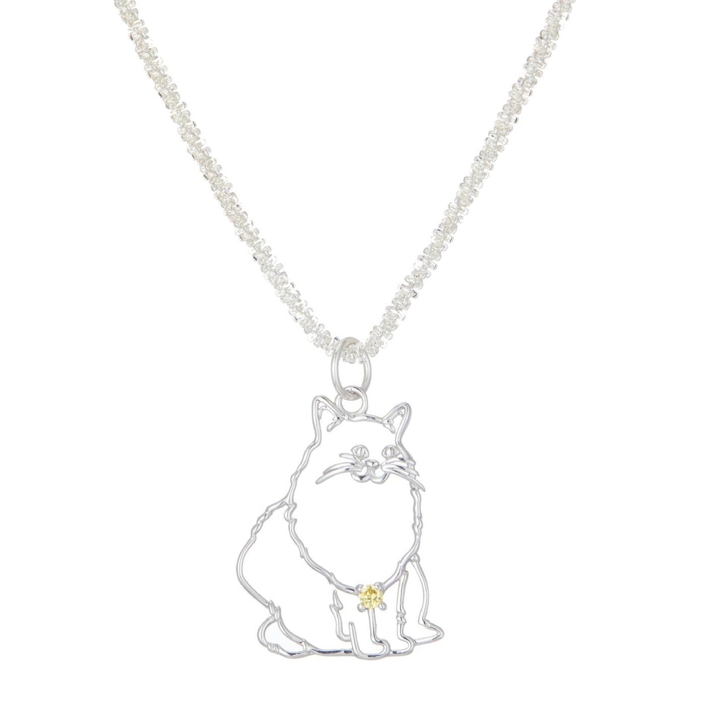 Custom Pet Portrait Necklace - Elegant 925 Silver Pet Keepsake Jewelry
