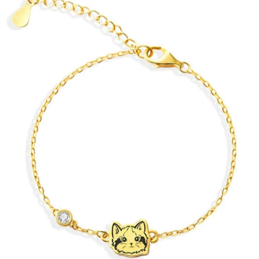 Custom Pet Portrait Bracelet - Exquisite Handcrafted S925 Silver Charm Collection.