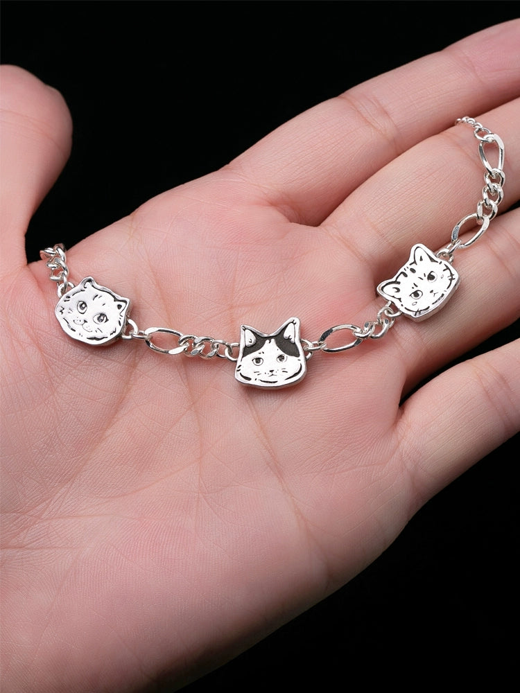 DIY Custom Silver Jewelry Bracelet light luxury niche dog cat pet periphery custom bracelet DIY handmade gift.