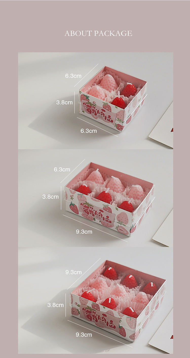 Strawberry scented candles fragrance souvenir.