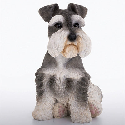 A collection of small dog models featuring a Husky, Shiba Inu, Schnauzer, and Bichon. Each model captures the lifelike details and distinct characteristics of these beloved dog breeds, making them perfect for dog lovers and collectors.