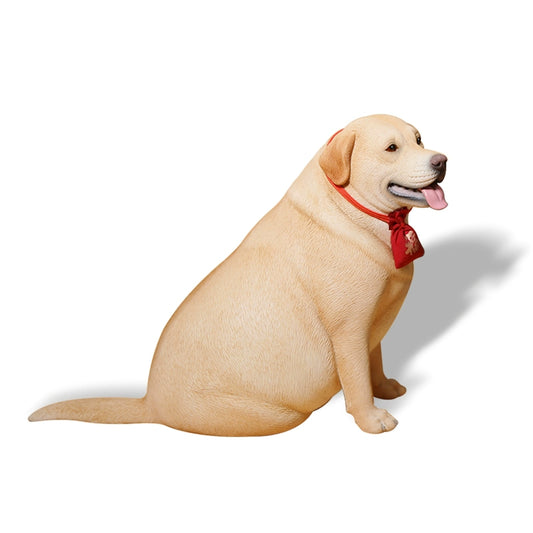 1/6 Scale Chubby Labrador Dog Models – Adorable Labrador Figurines with Chinese Pendants.