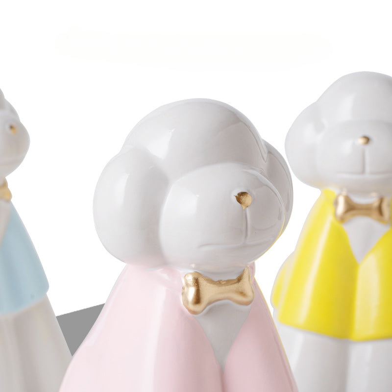 This pink poodle ceramic pet urn features an elegant design with a gold bow tie accent, standing 20.5cm tall, 12.5cm wide, and 11.5cm deep, holding 850ml of ashes. Weighing 589g, it’s perfect for North American pet owners memorializing medium-sized pets like dogs or cats, offering secure storage and a refined display for home shelves or mantels.