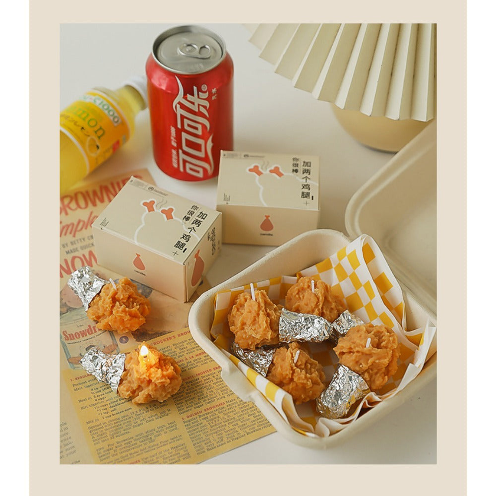 Fried chicken scented candles, handmade gift box, birthday gift.