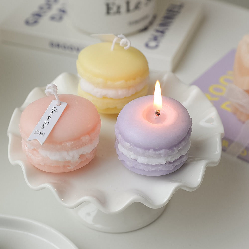 Macaron scented candle| souvenir|small gift|handmade Fragrance modeling wax.