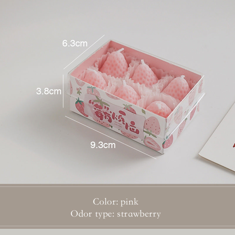 Strawberry scented candles fragrance souvenir.