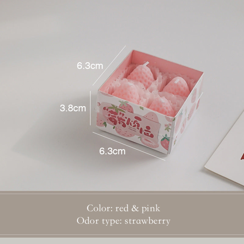 Strawberry scented candles fragrance souvenir.