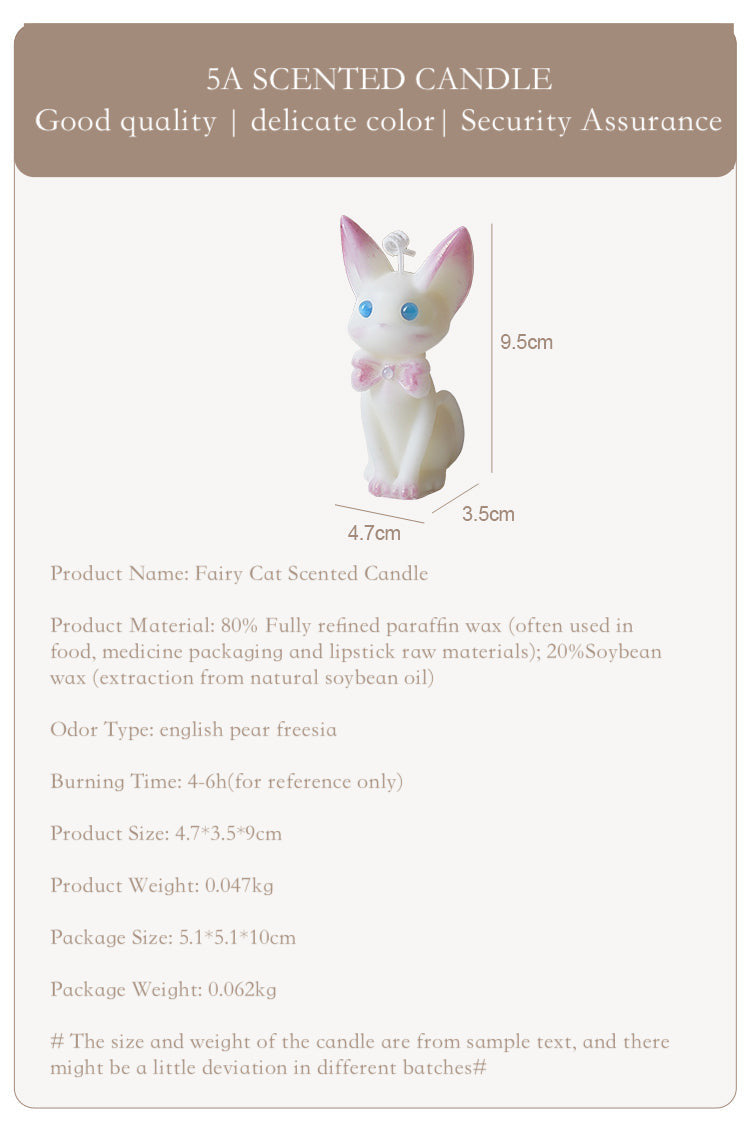 Cute fairy cat scented candle, modeling wax, atmosphere aromatic, small handmade candle.