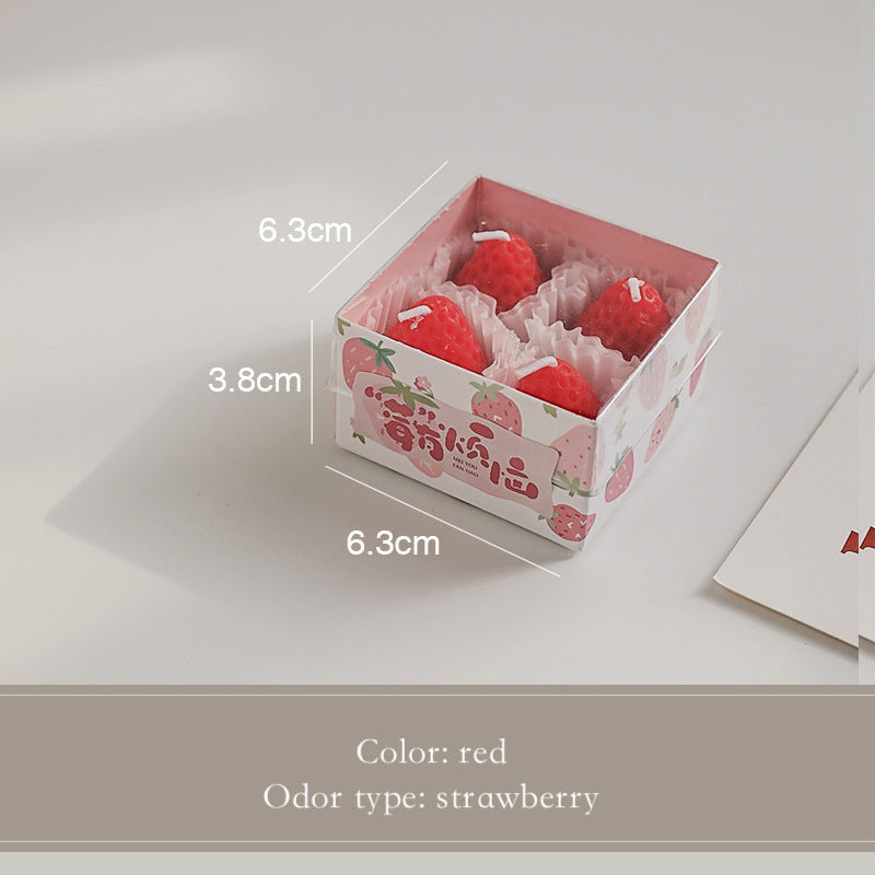 Strawberry scented candles fragrance souvenir.