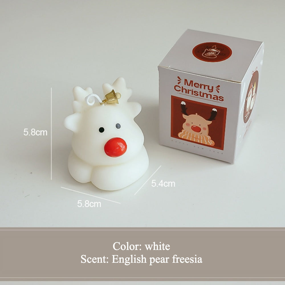 Christmas elk shape scented candle, handmade fragrance souvenir candle.