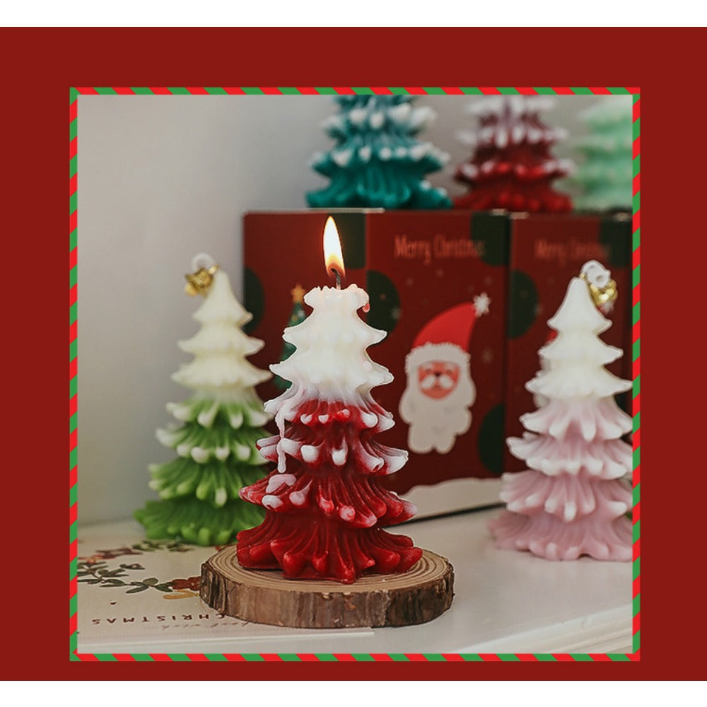 Christmas tree scented candles, Christmas gift, atmosphere decorative modeling, Christmas candles.